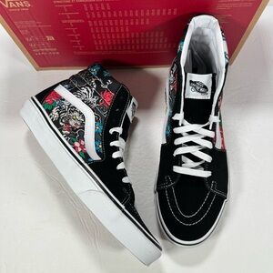 Vans Sk8-Hi Tiger Floral Multi True White High Top Sneakers Men 10 Women 11.5